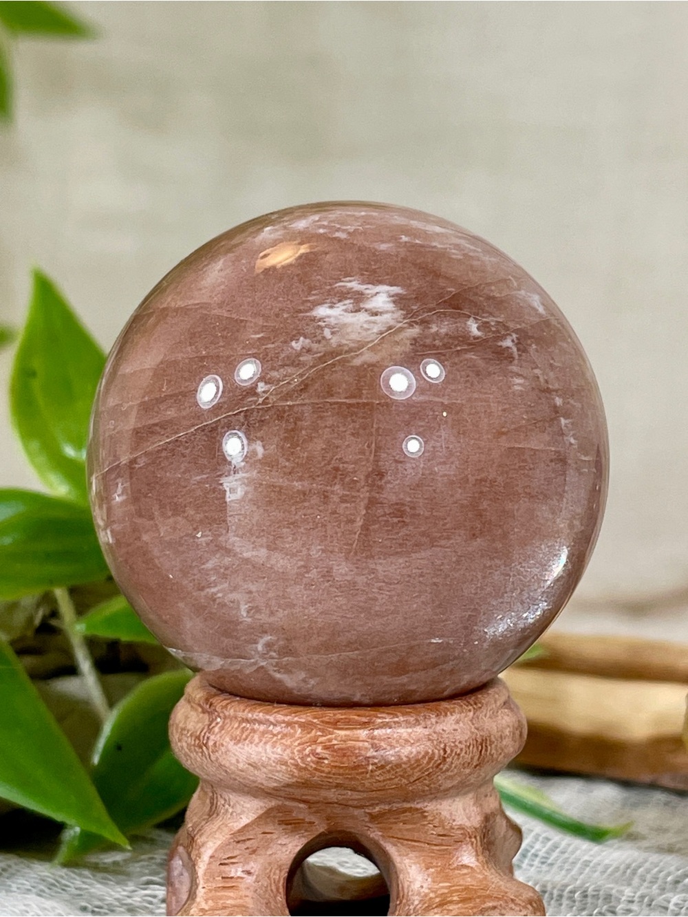 !!! NEW !!! 2735 Moonstone Mixed with Sunstone Crystal Sphere See Video!!!